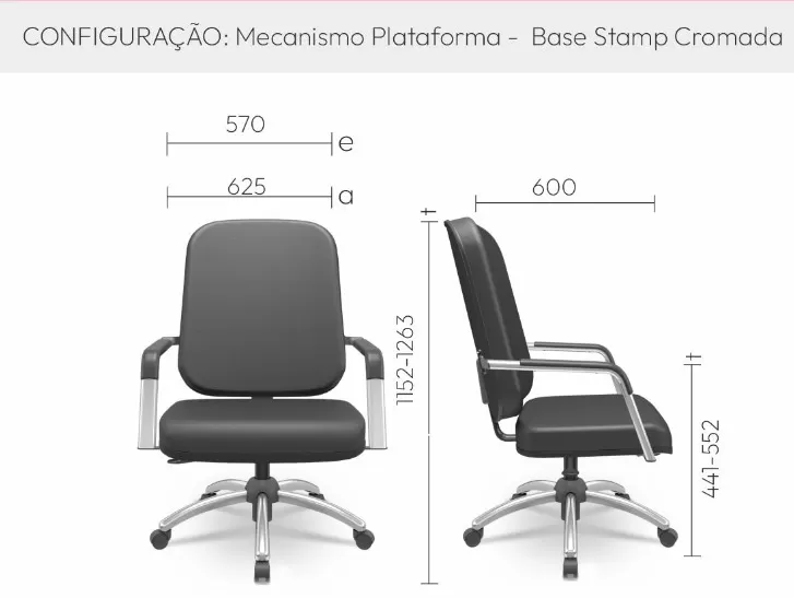 Operativa Plus Size Giratória - Até 250kgs