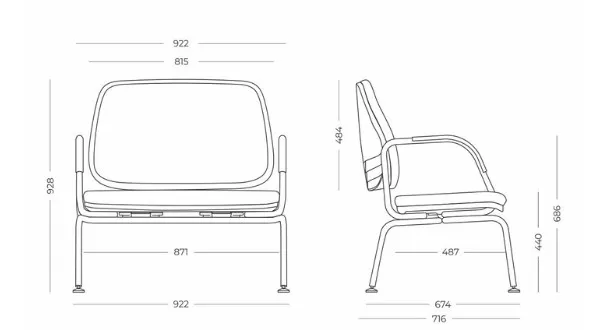 Cadeira Para Escritório Nexus Para Obeso Luxo / Plus Size - Base Em Metal Preto *Fixa